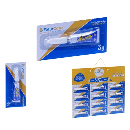(COLLA SUPER GLUE 3 GRAMMI IN CARTELLA DA 12 PEZZI)